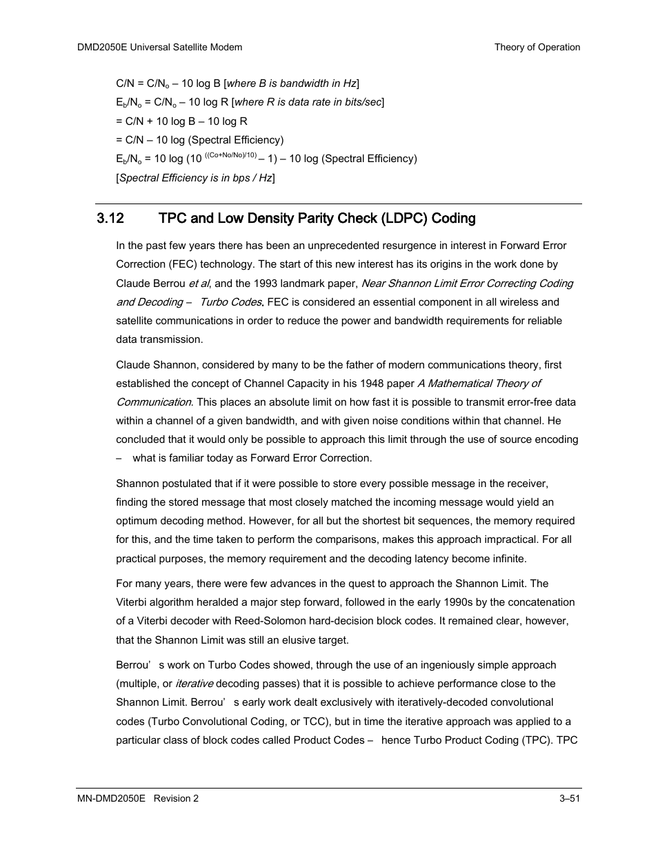 12 tpc and low density parity check (ldpc) coding | Comtech EF Data DMD-2050E User Manual | Page 93 / 342