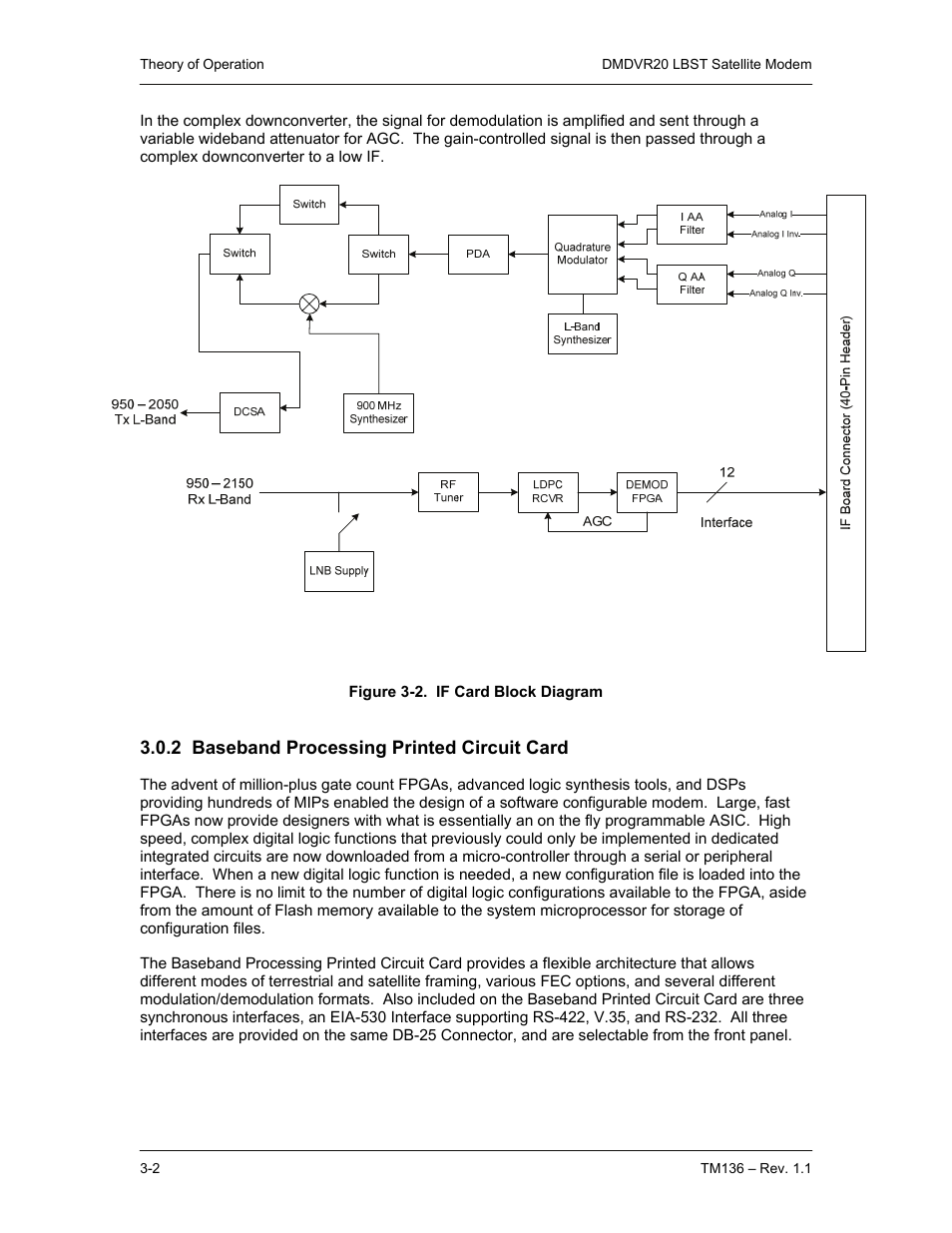 2 baseband processing printed circuit card | Comtech EF Data DMDVR20 LBST Rev 1.1 User Manual | Page 23 / 117