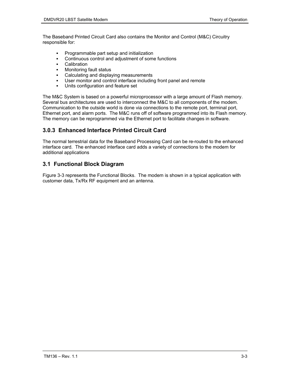 3 enhanced interface printed circuit card, 1 functional block diagram | Comtech EF Data DMDVR20 LBST Rev 1.1 User Manual | Page 24 / 117