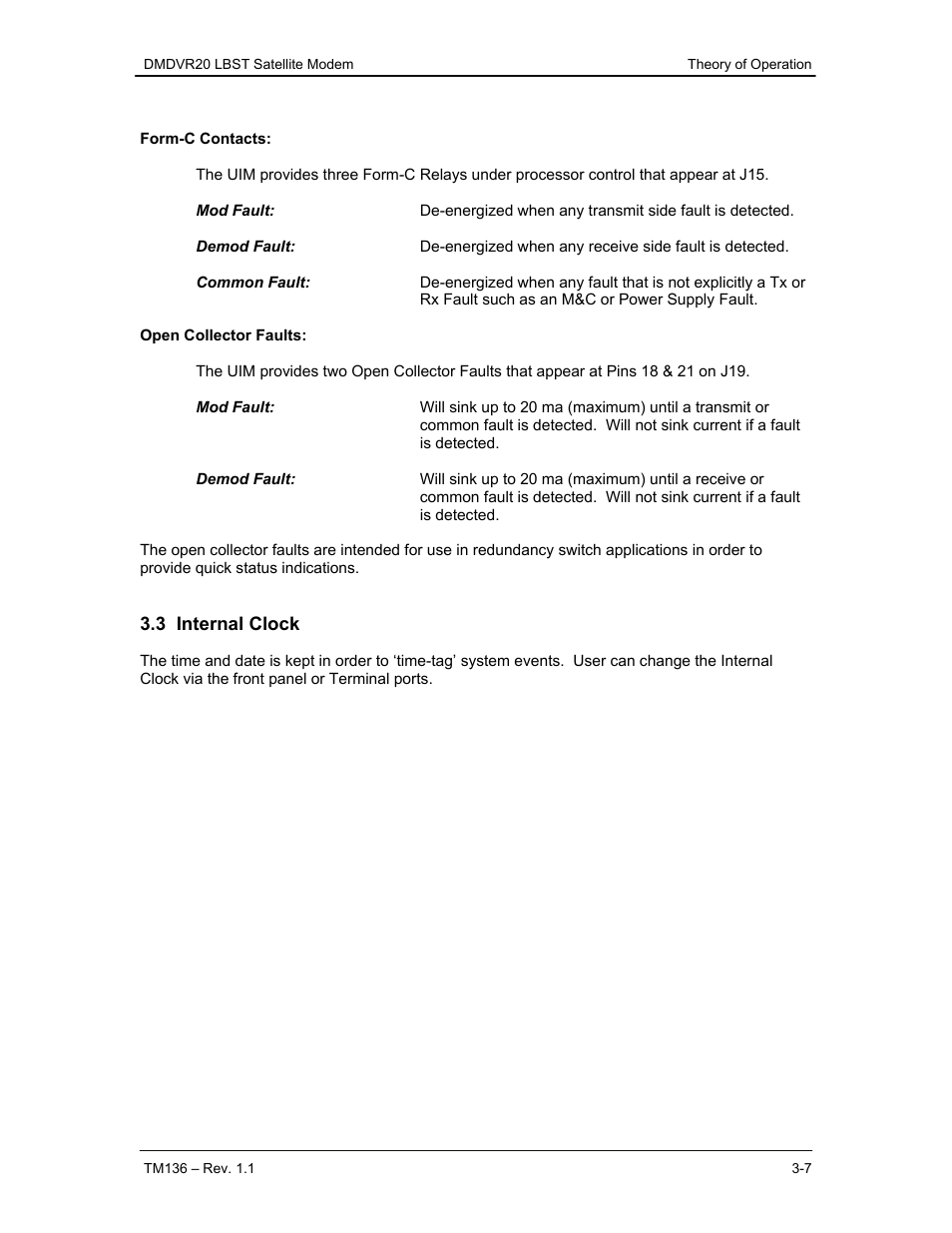 3 internal clock | Comtech EF Data DMDVR20 LBST Rev 1.1 User Manual | Page 28 / 117