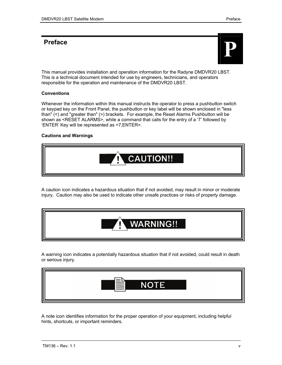 Preface | Comtech EF Data DMDVR20 LBST Rev 1.1 User Manual | Page 4 / 117