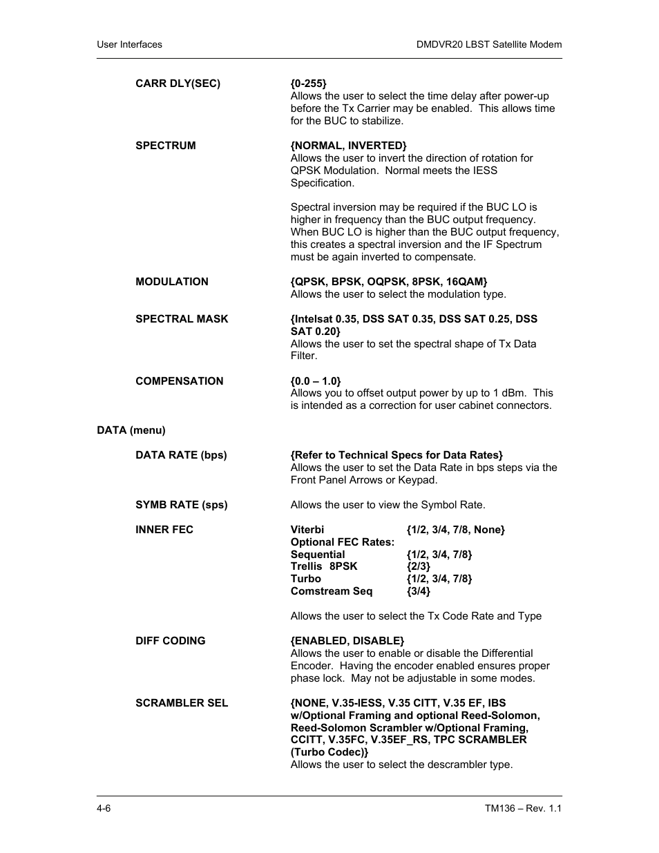 Comtech EF Data DMDVR20 LBST Rev 1.1 User Manual | Page 43 / 117