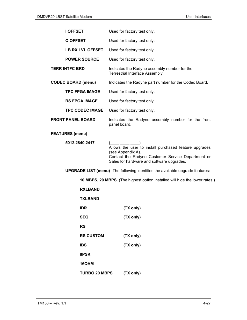 Comtech EF Data DMDVR20 LBST Rev 1.1 User Manual | Page 64 / 117