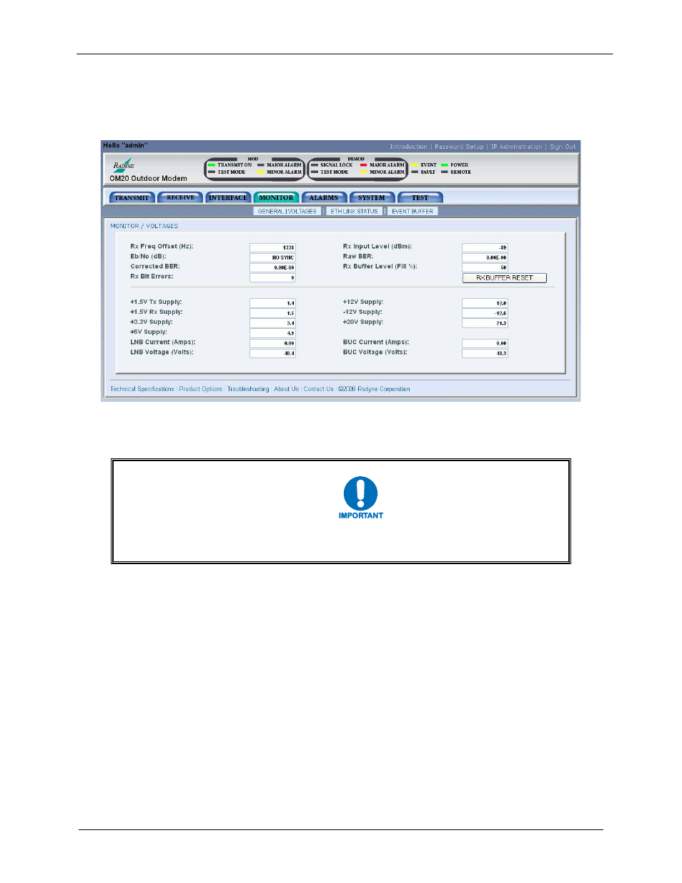 4 monitor menu | Comtech EF Data OM20 User Manual | Page 118 / 220