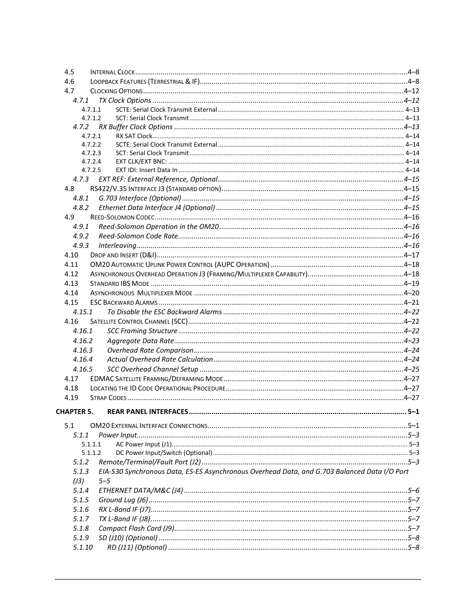 Comtech EF Data OM20 User Manual | Page 6 / 220