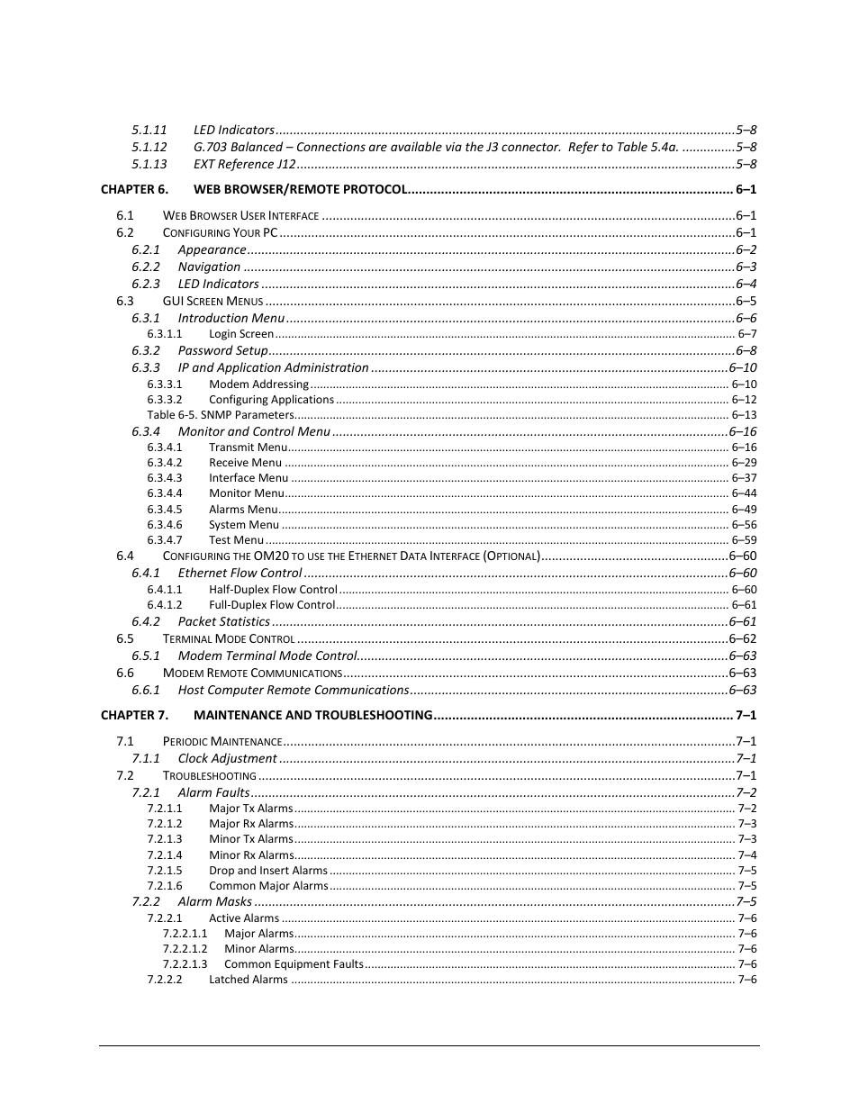 Comtech EF Data OM20 User Manual | Page 7 / 220
