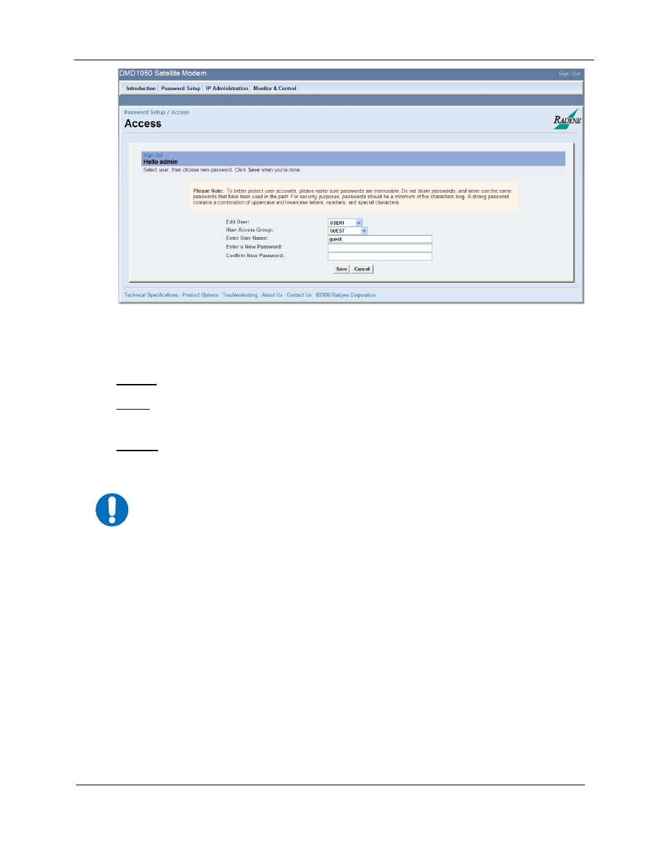 D.5.1 change authentication password | Comtech EF Data DMD1050 User Manual | Page 161 / 188