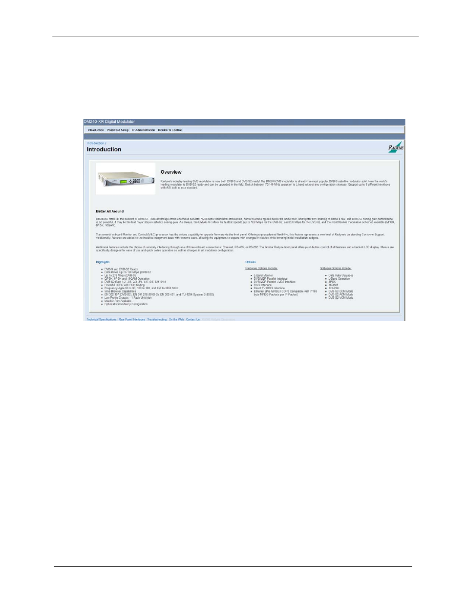 1 introduction menu | Comtech EF Data DM240XR User Manual | Page 143 / 196