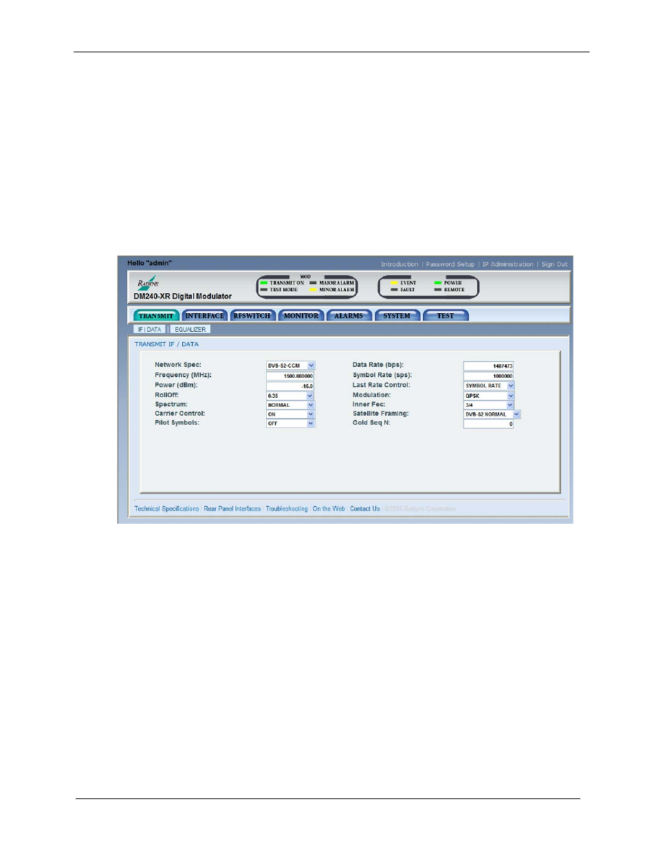 Comtech EF Data DM240XR User Manual | Page 152 / 196