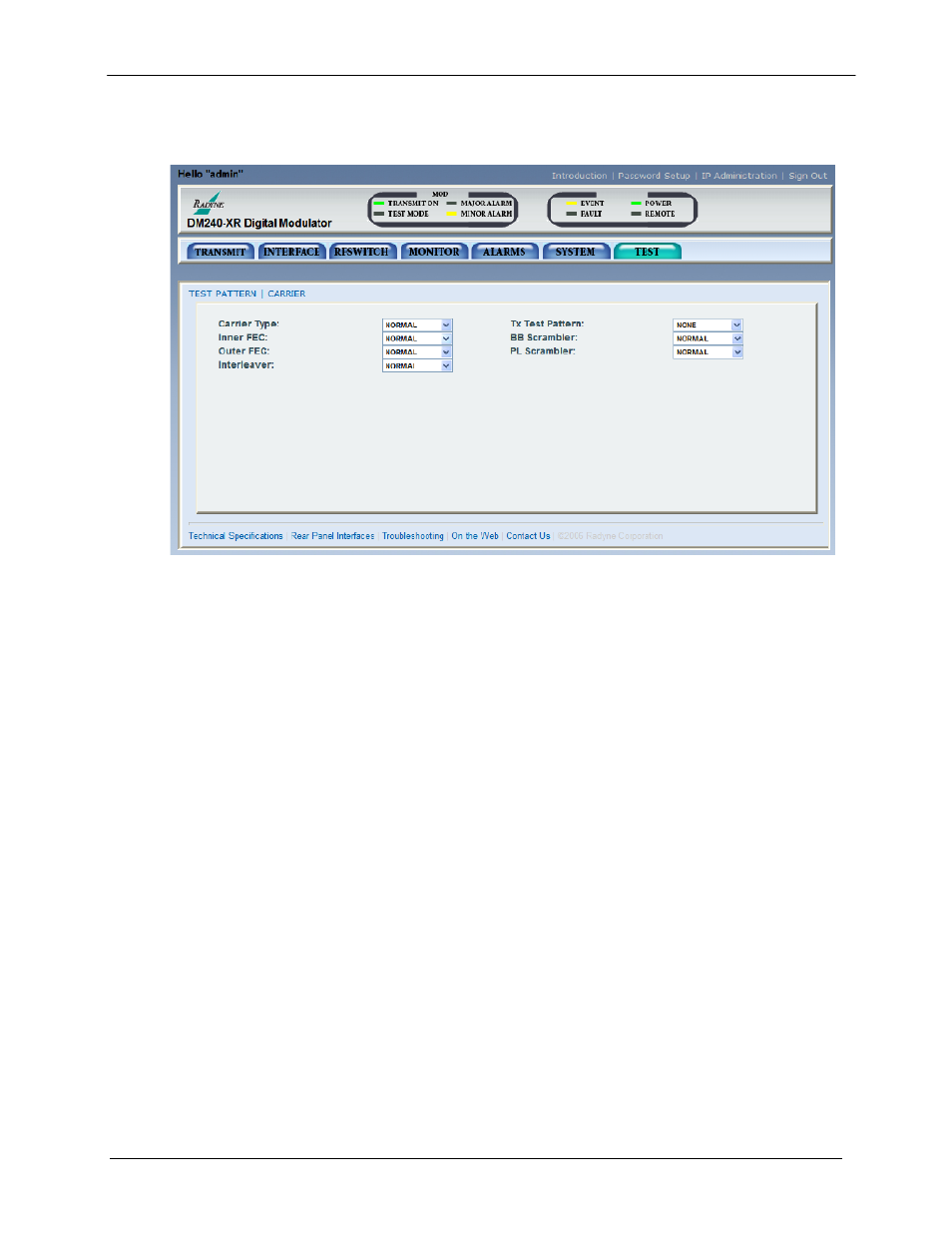 7 test menu | Comtech EF Data DM240XR User Manual | Page 160 / 196
