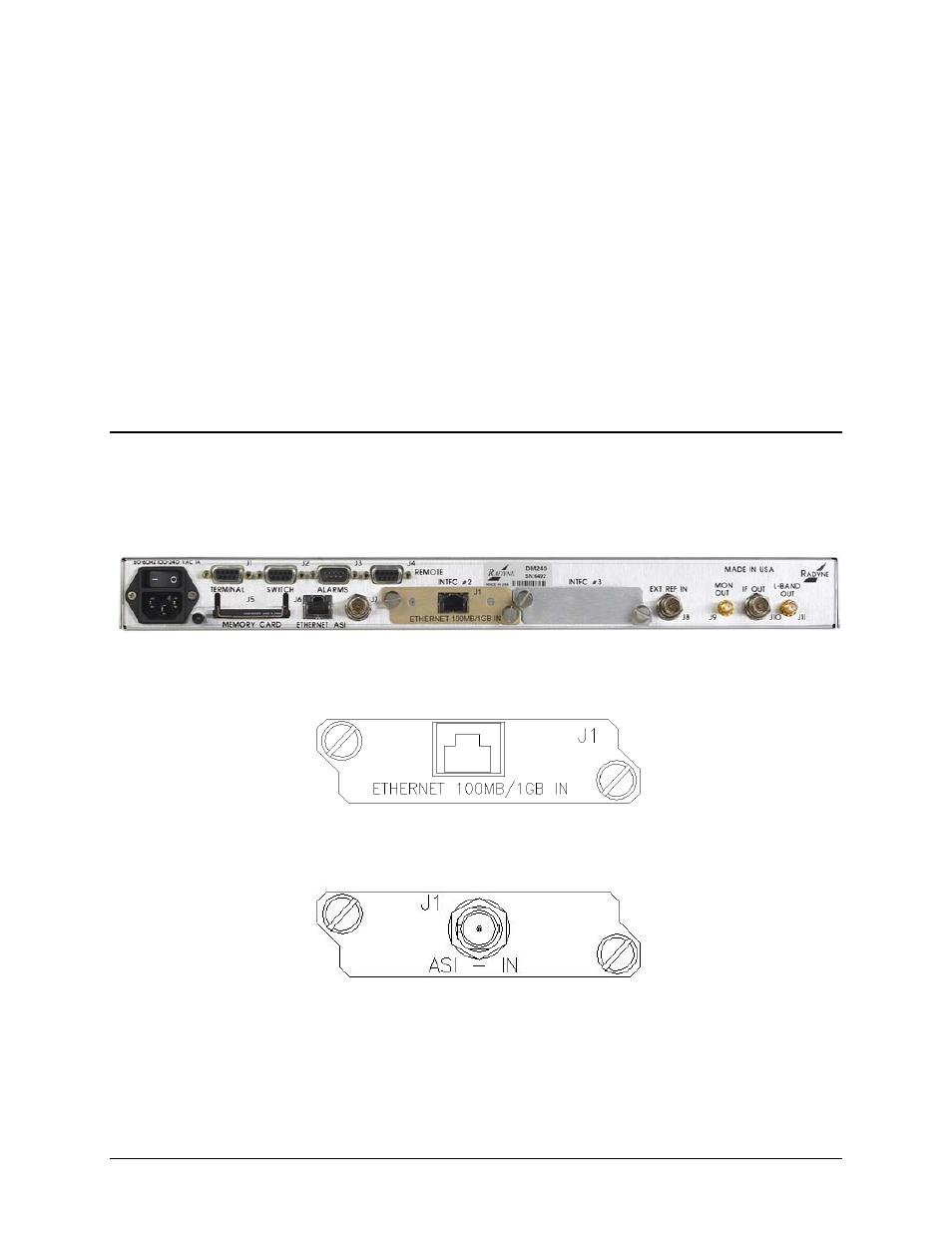 Ch05_rear_panel_interfaces.pdf, Chapter 5. rear panel interfaces | Comtech EF Data DM240XR User Manual | Page 71 / 196