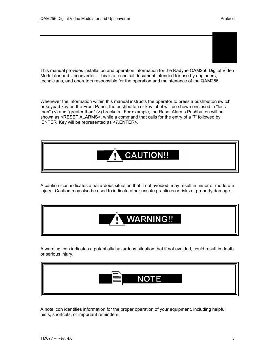 Preface | Comtech EF Data QAM256 User Manual | Page 4 / 87