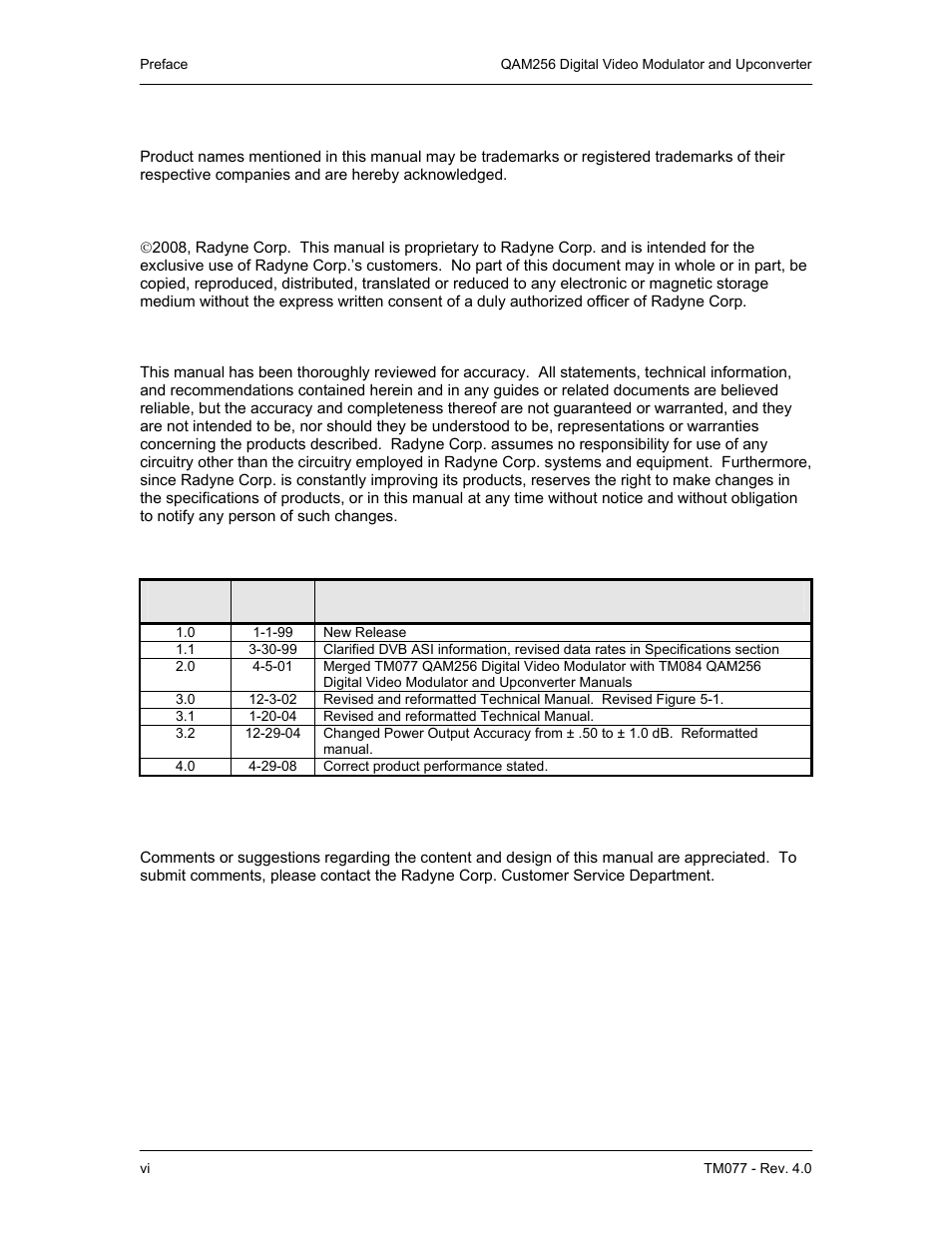 Comtech EF Data QAM256 User Manual | Page 5 / 87