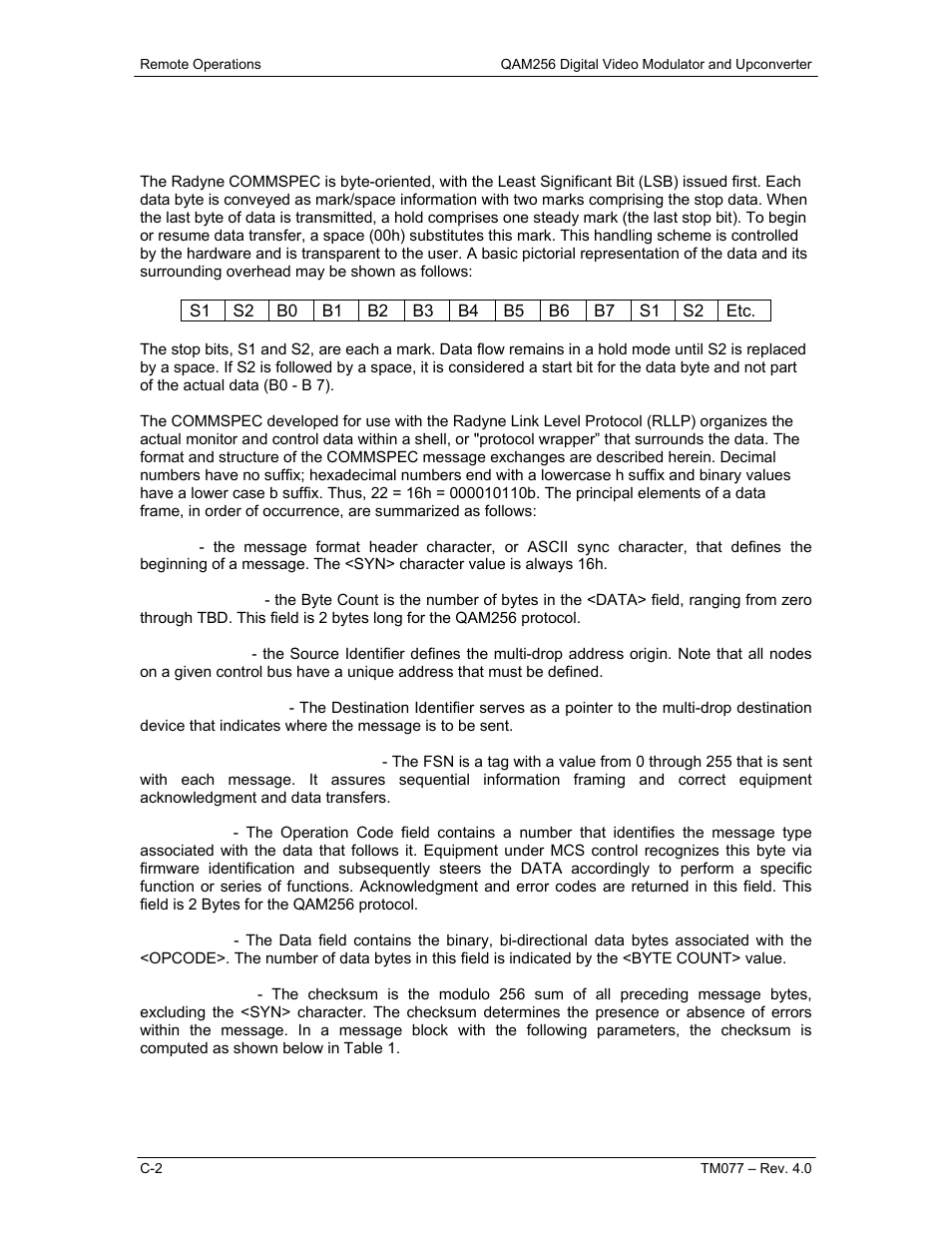 C.1.2 protocol wrapper | Comtech EF Data QAM256 User Manual | Page 57 / 87