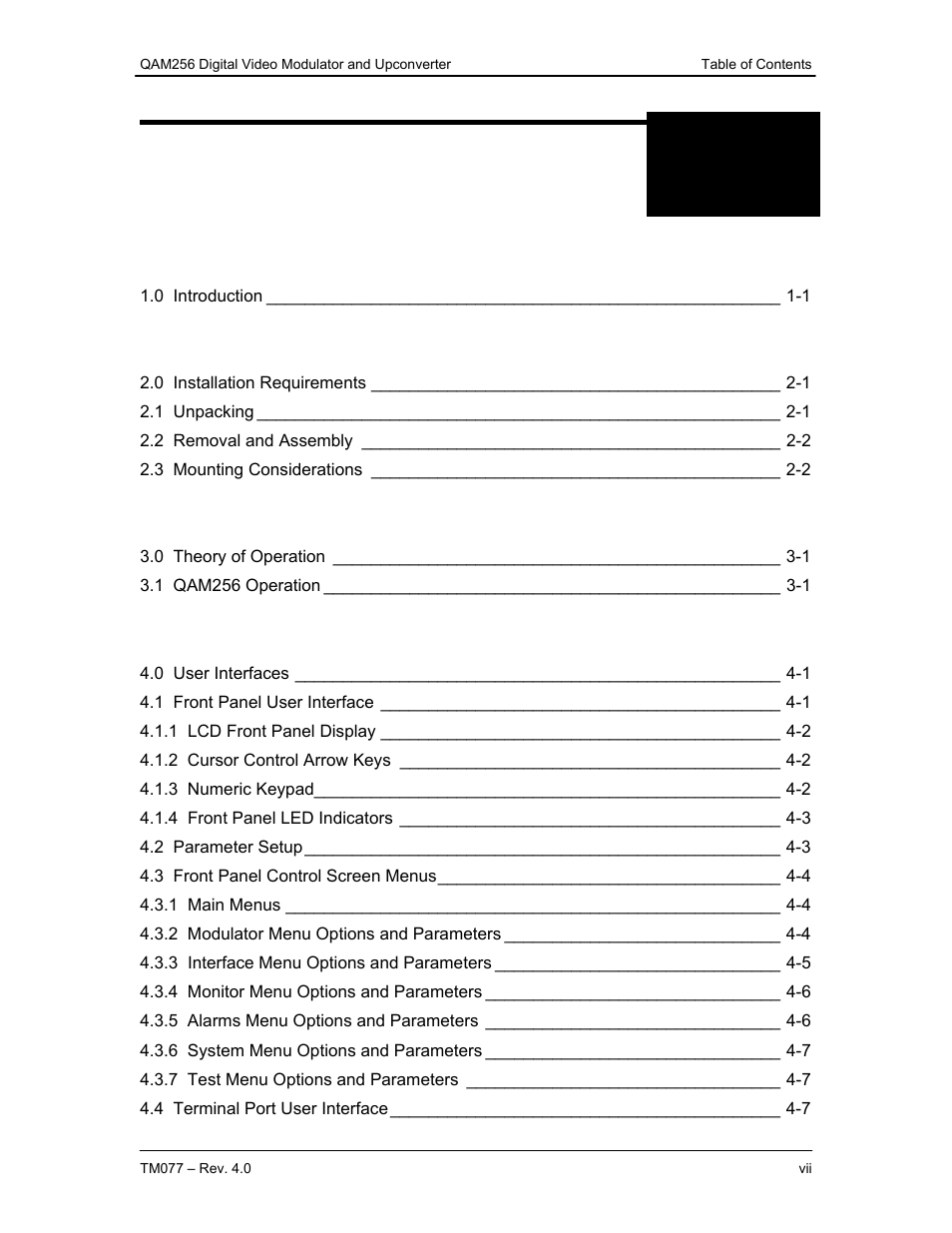 Comtech EF Data QAM256 User Manual | Page 6 / 87
