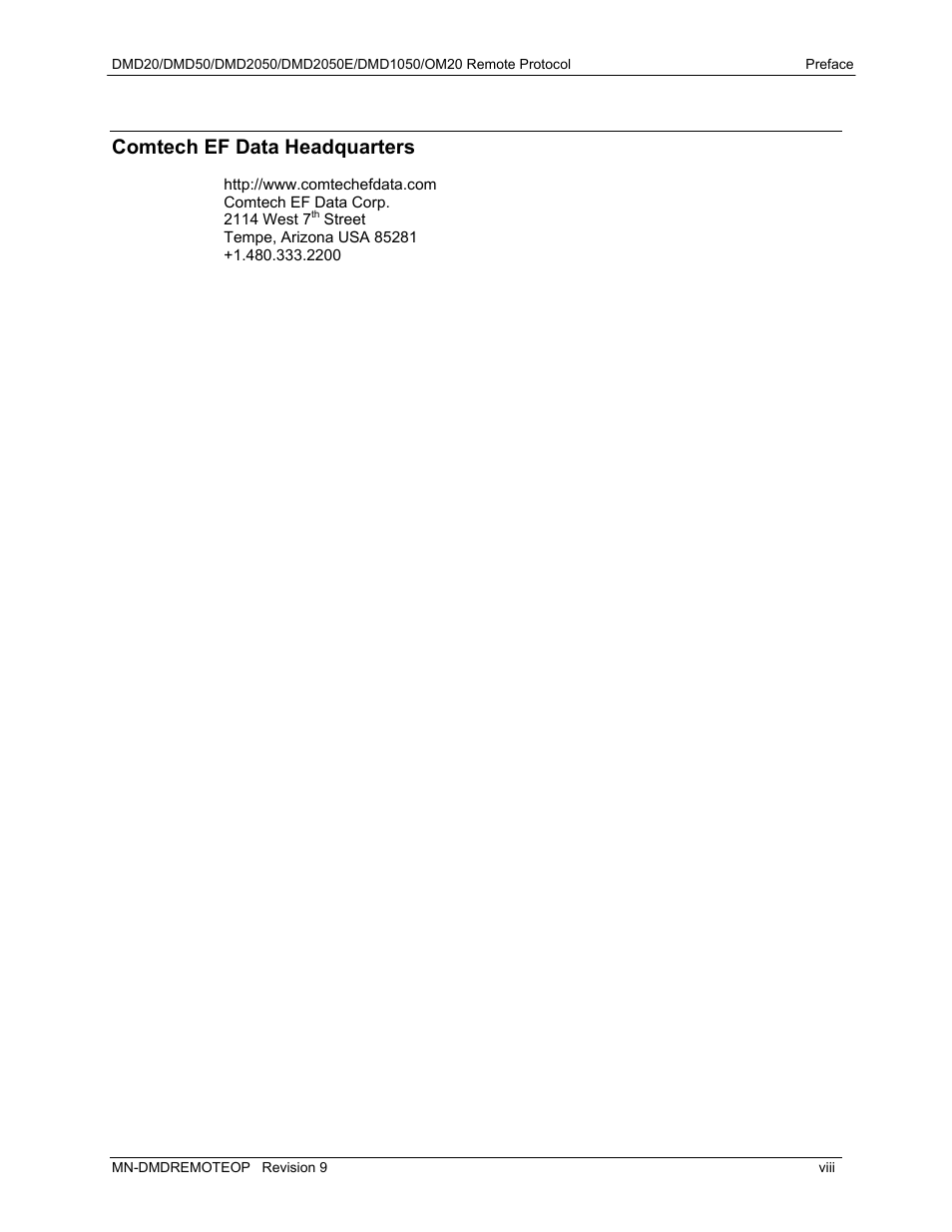 Comtech ef data headquarters | Comtech EF Data DMD20 User Manual | Page 10 / 212