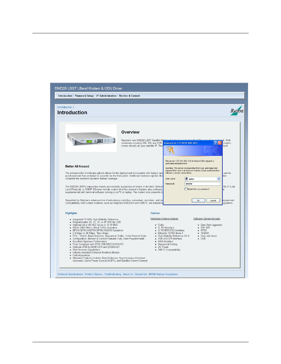 1 login screen | Comtech EF Data DMD20 User Manual | Page 168 / 212