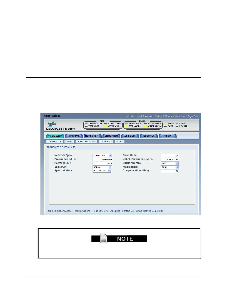 4 monitor and control menu, 1 transmit menus | Comtech EF Data DMD20 User Manual | Page 176 / 212