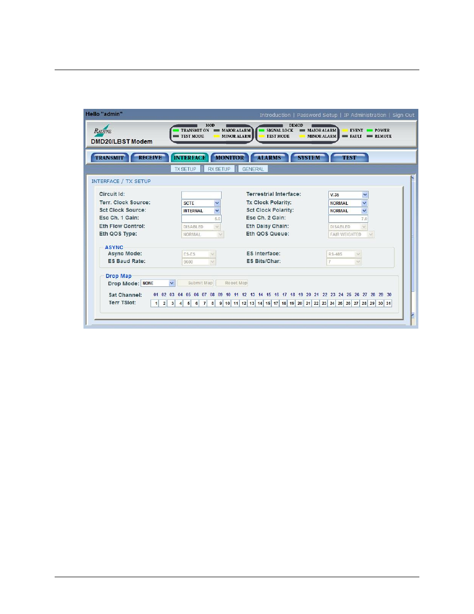 3 interface menu | Comtech EF Data DMD20 User Manual | Page 183 / 212
