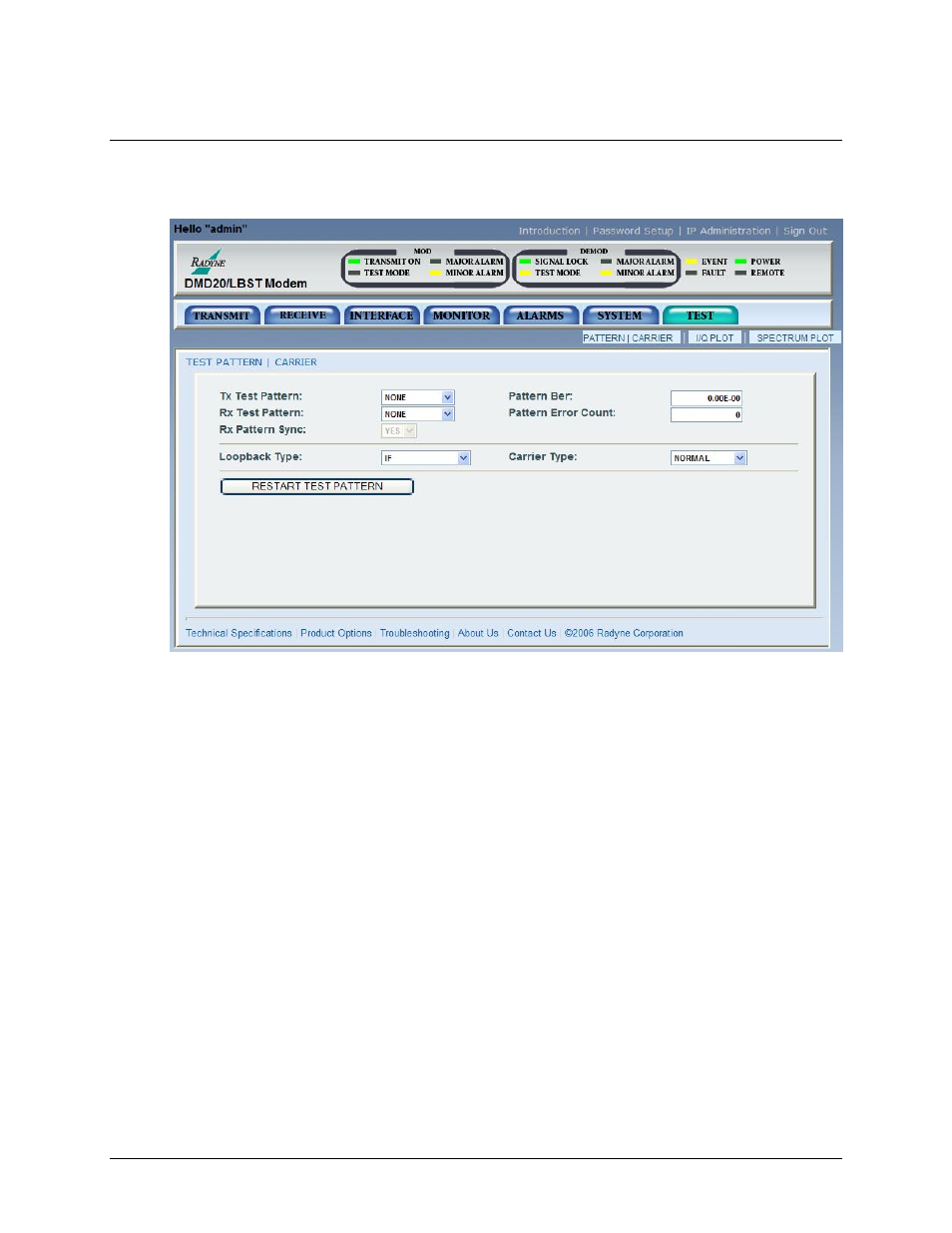 7 test menu | Comtech EF Data DMD20 User Manual | Page 194 / 212