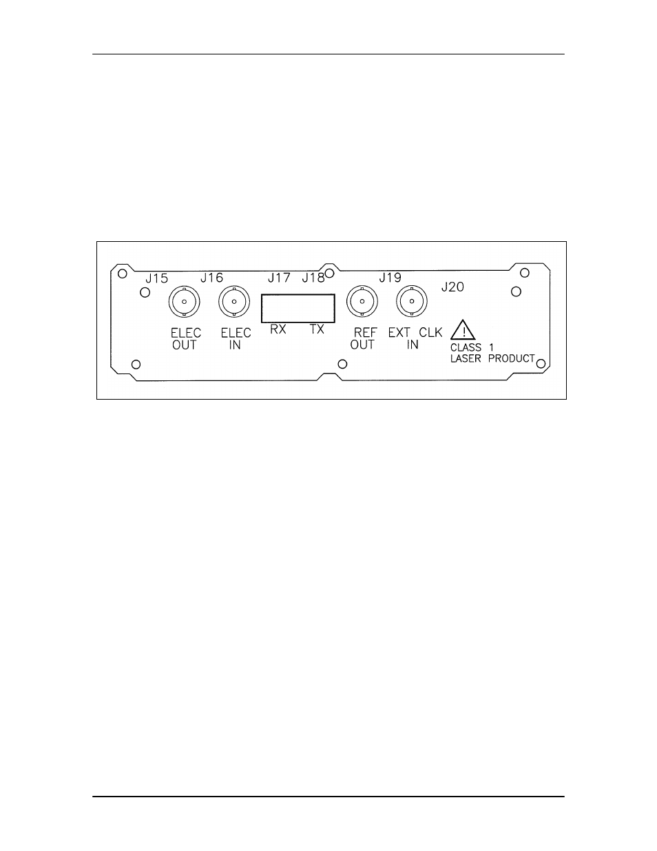 7 ds07 15-pin female hd ‘d’ sub connector (j13) -9, 8 ds08 15-pin female hd ‘d’ sub connector (j14) -9, 12 optical/oc3 stm-1 rear panel interface -9 | 1 elec out female bnc connector (j15) -9, 2 elec in female bnc connector (j16) -9, 3 optical in sc connector (j17) -9, 4 optical out sc connector (j18) -9, 5 ref out female bnc connector (optional) (j19) -9, 6 ref in female bnc connector (optional) (j20) -9 | Comtech EF Data MM200 User Manual | Page 85 / 192