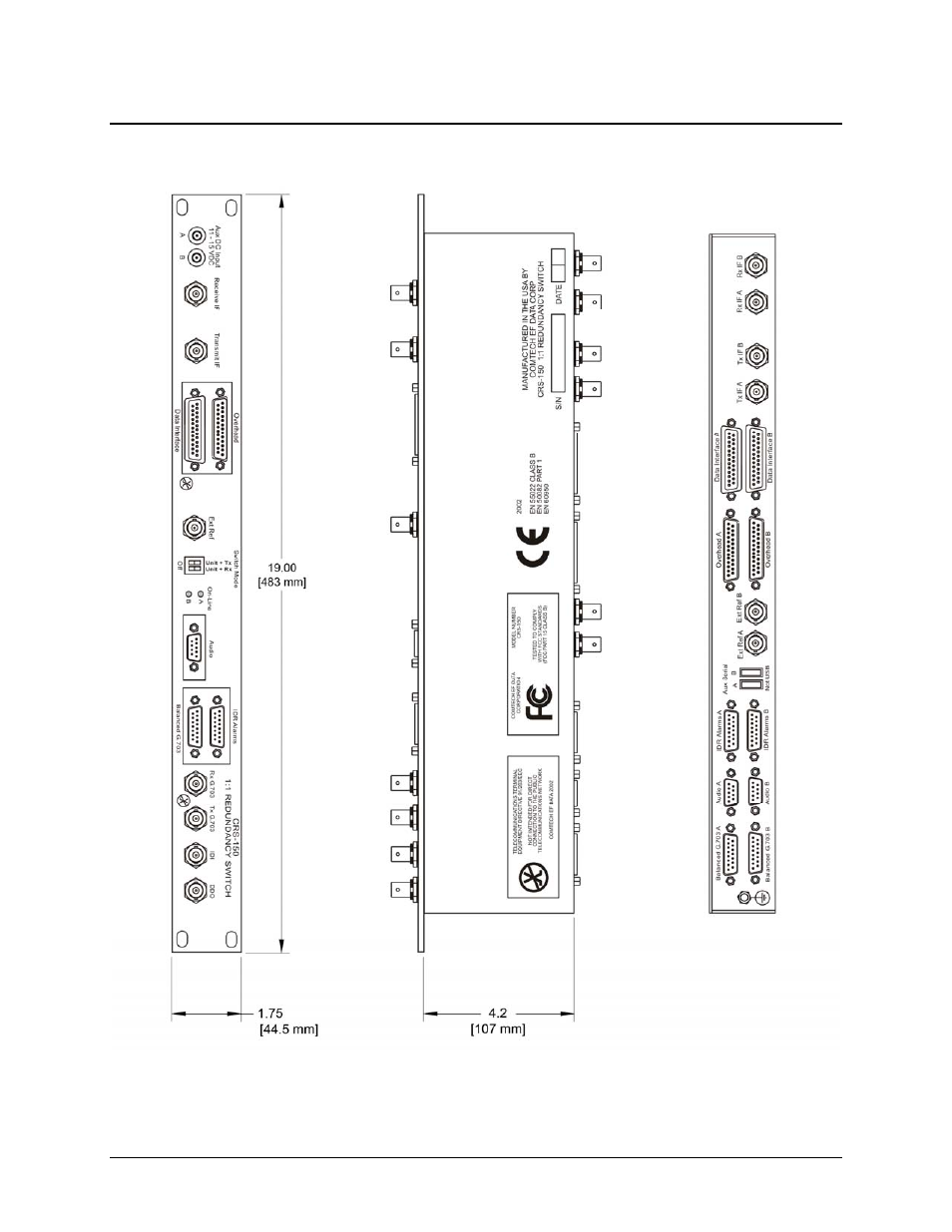 5 dimensional envelope | Comtech EF Data CRS-150 User Manual | Page 23 / 78