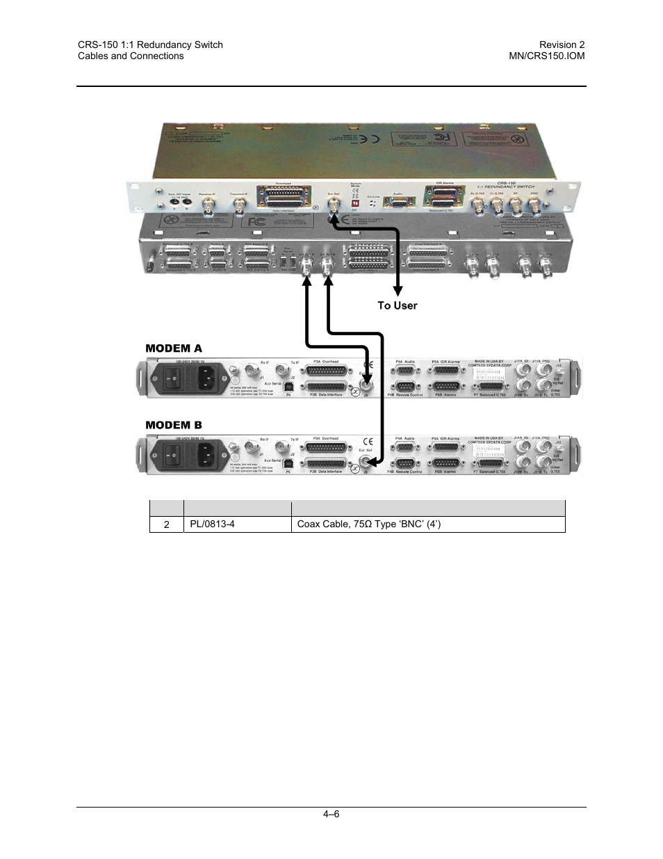 2 external reference data interface example | Comtech EF Data CRS-150 User Manual | Page 50 / 78