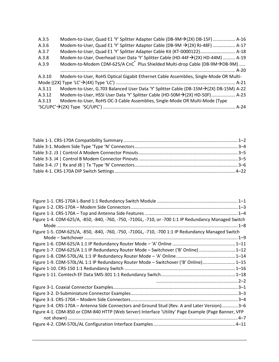 Tables and figures, Tables, Figures | Comtech EF Data CRS-170A User Manual | Page 10 / 172
