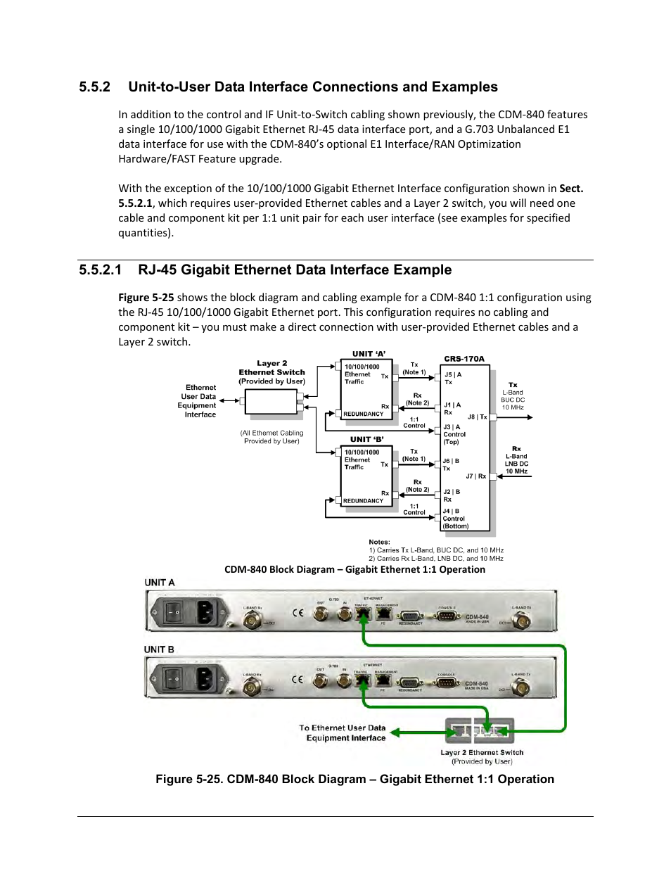 1 rj-45 gigabit ethernet data interface example | Comtech EF Data CRS-170A User Manual | Page 100 / 172