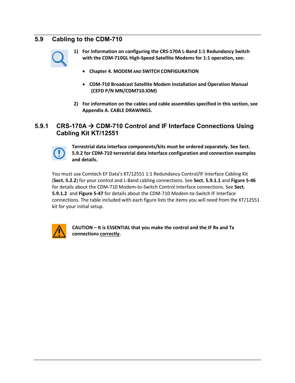 9 cabling to the cdm-710 | Comtech EF Data CRS-170A User Manual | Page 127 / 172