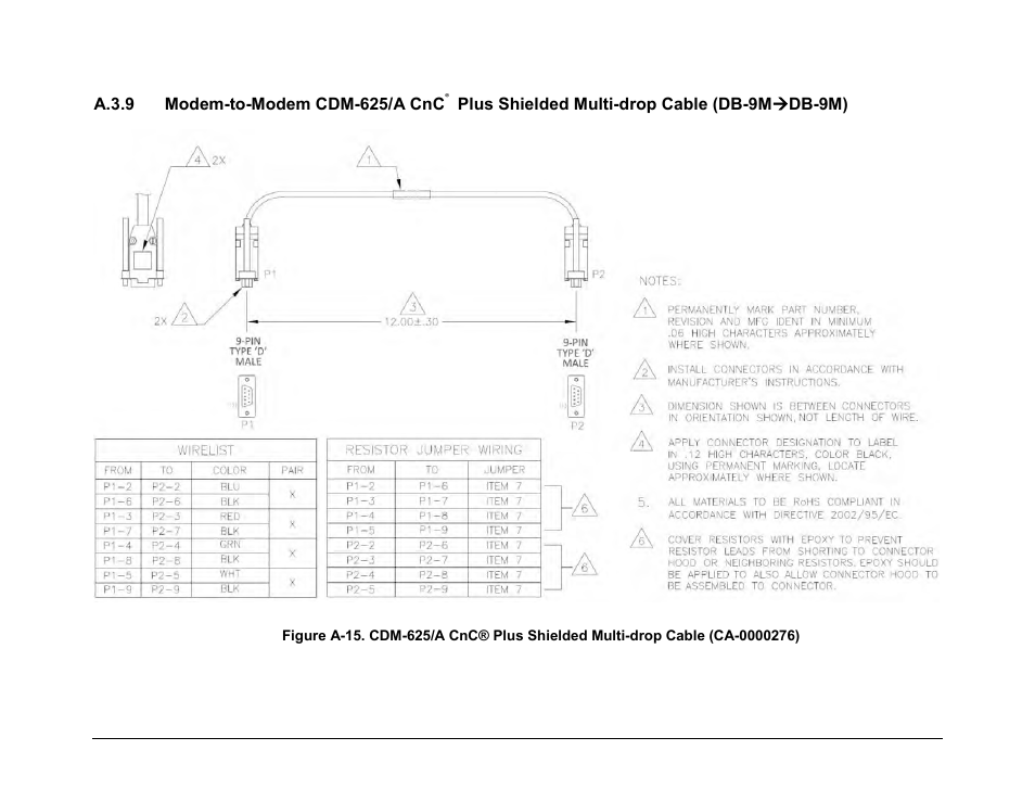 Plus shielded multi-drop cable (db-9m  db-9m) | Comtech EF Data CRS-170A User Manual | Page 166 / 172