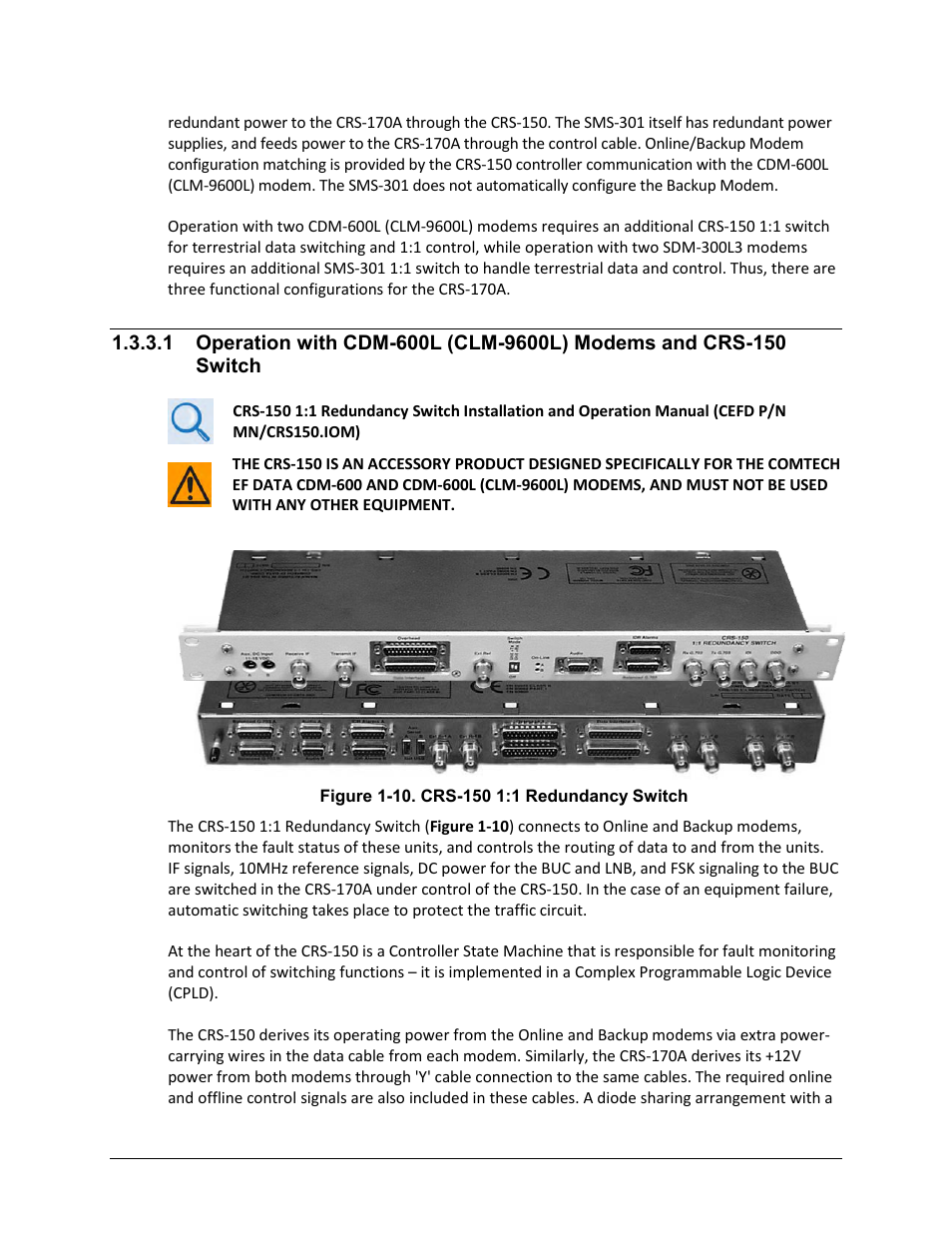 Comtech EF Data CRS-170A User Manual | Page 36 / 172