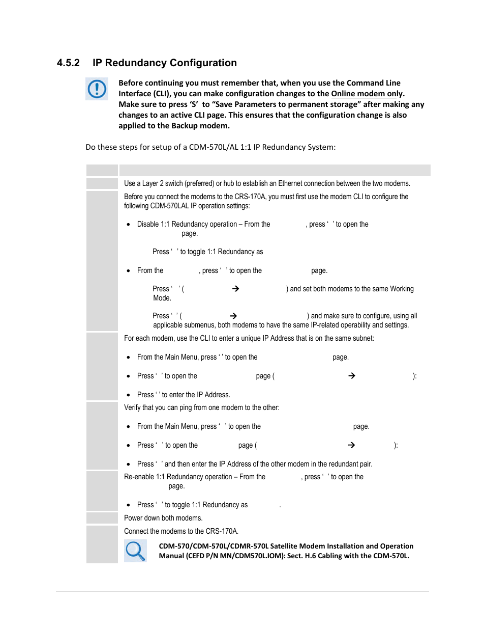 2 ip redundancy configuration | Comtech EF Data CRS-170A User Manual | Page 62 / 172