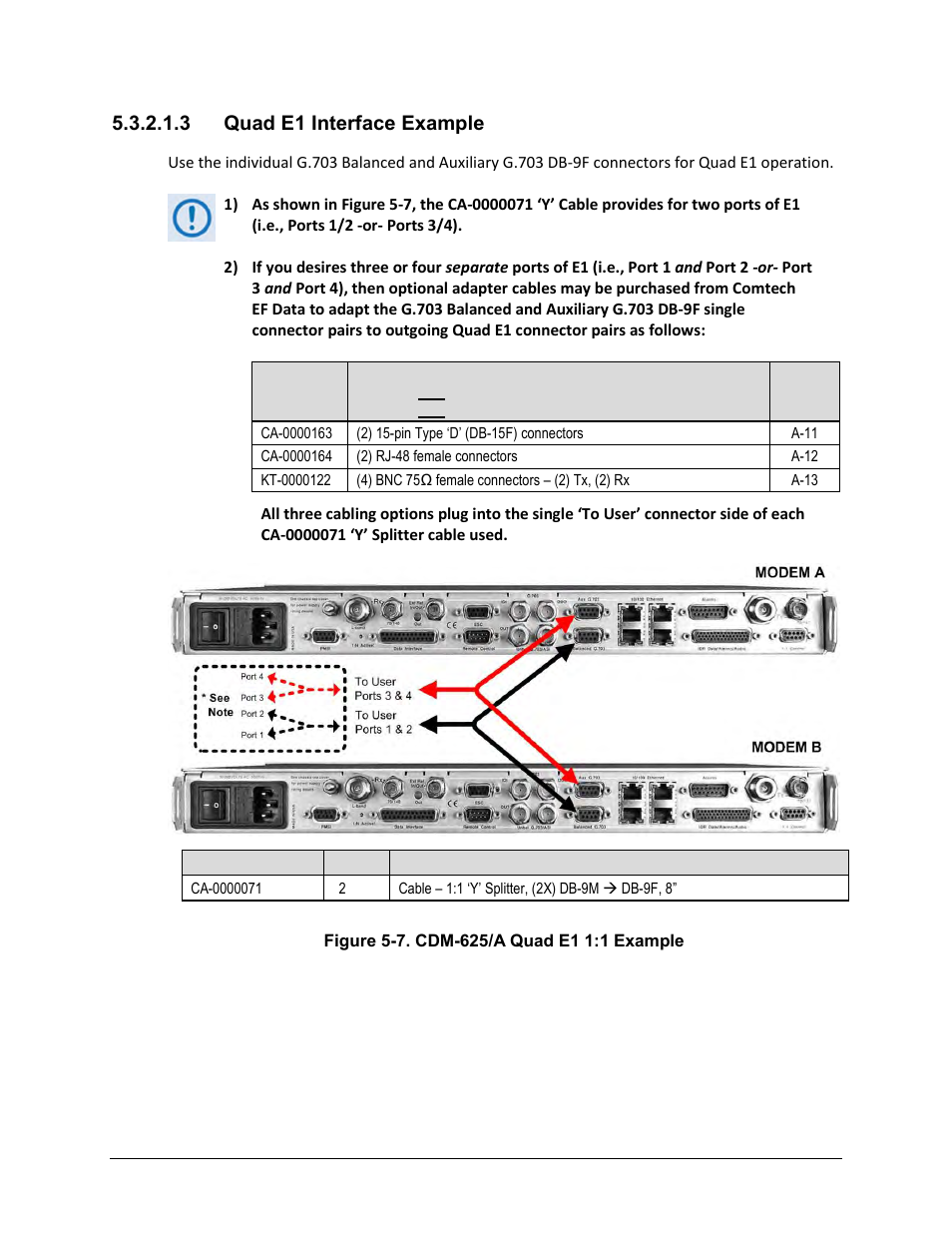 3 quad e1 interface example | Comtech EF Data CRS-170A User Manual | Page 81 / 172