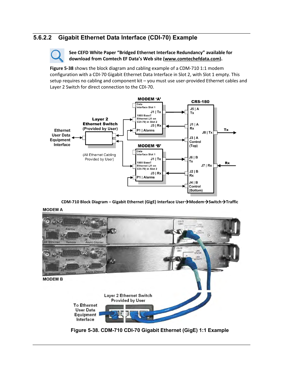 2 gigabit ethernet data interface (cdi-70) example | Comtech EF Data CRS-180 User Manual | Page 104 / 136