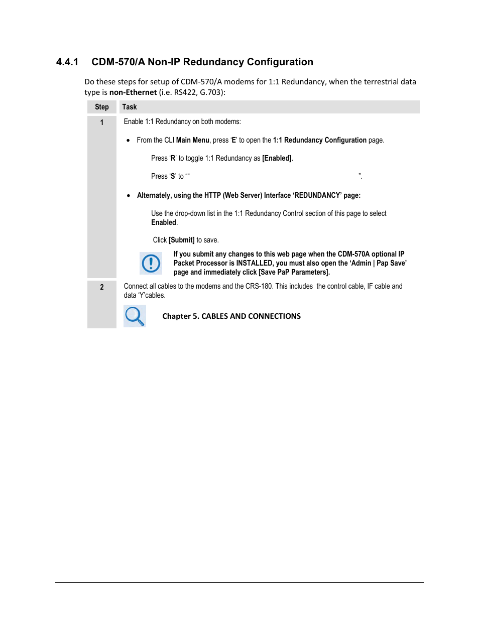 1 cdm-570/a non-ip redundancy configuration | Comtech EF Data CRS-180 User Manual | Page 53 / 136