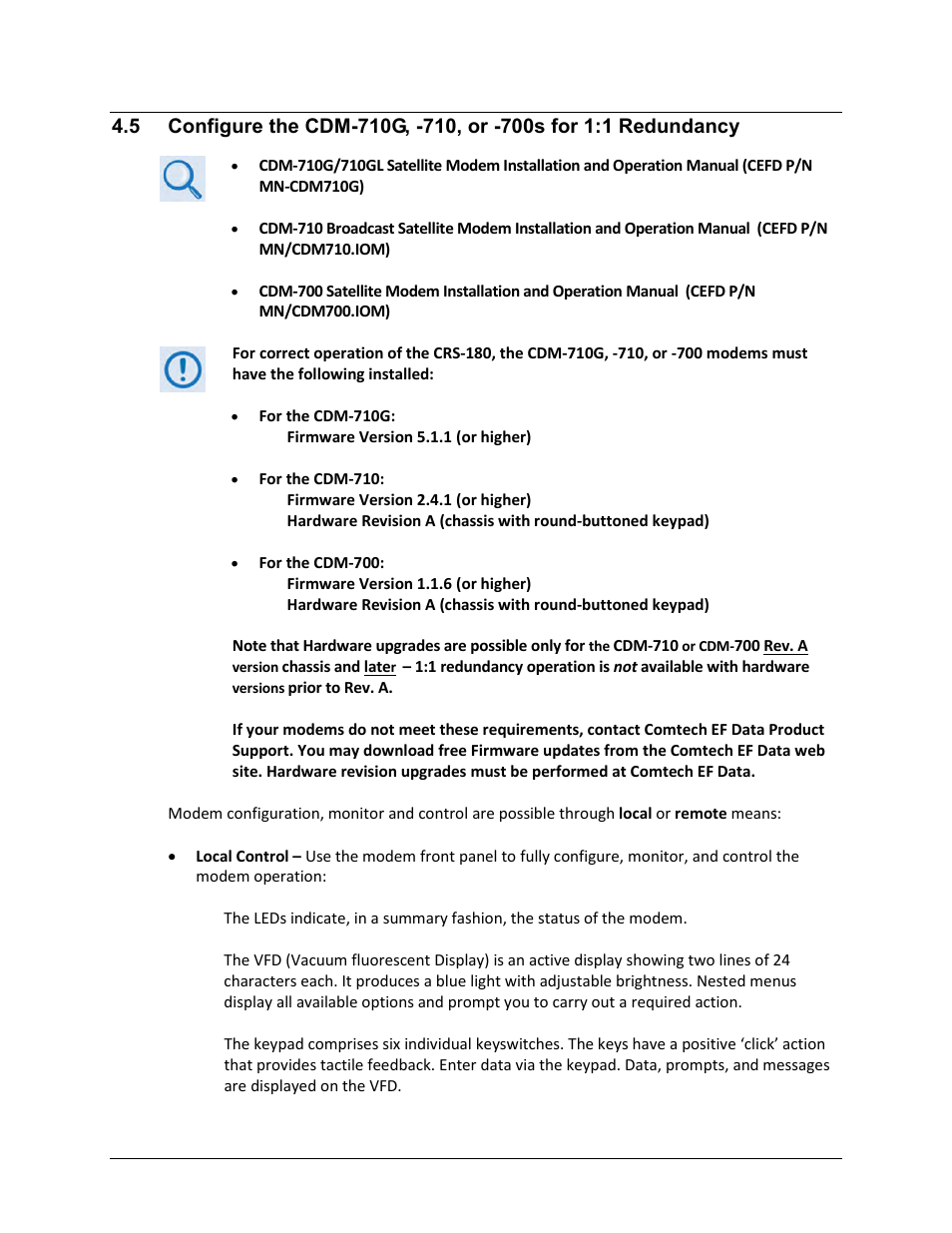 Comtech EF Data CRS-180 User Manual | Page 57 / 136