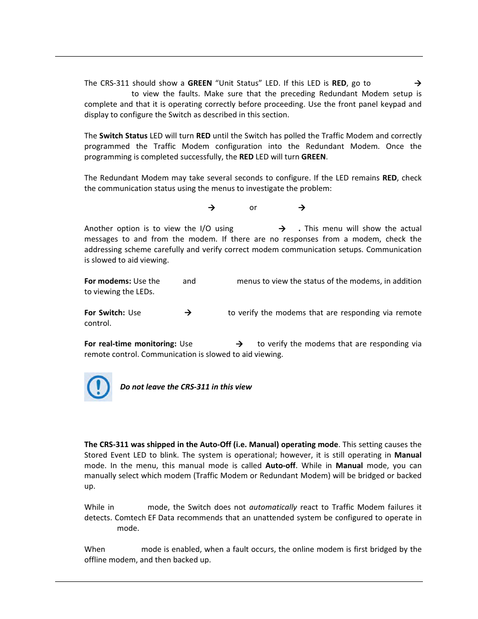 6 crs-311 front panel configuration, 1 set operation mode | Comtech EF Data CRS-311 User Manual | Page 107 / 196