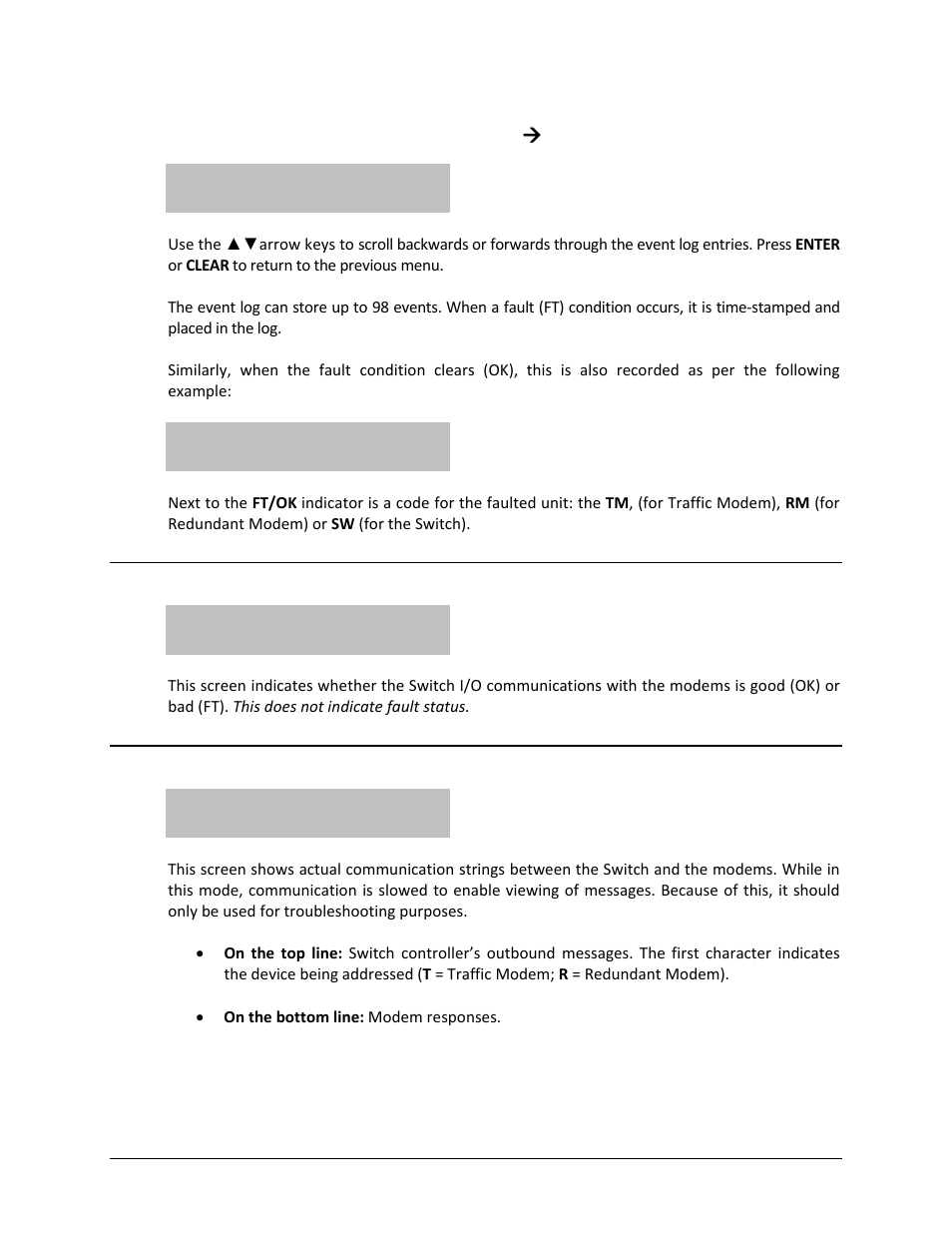 1 (monitor: stored-events) ( view, 4 (monitor:) comms (communications state), 5 (monitor:) io | 1 (monitor: stored-events) æ view | Comtech EF Data CRS-311 User Manual | Page 126 / 196