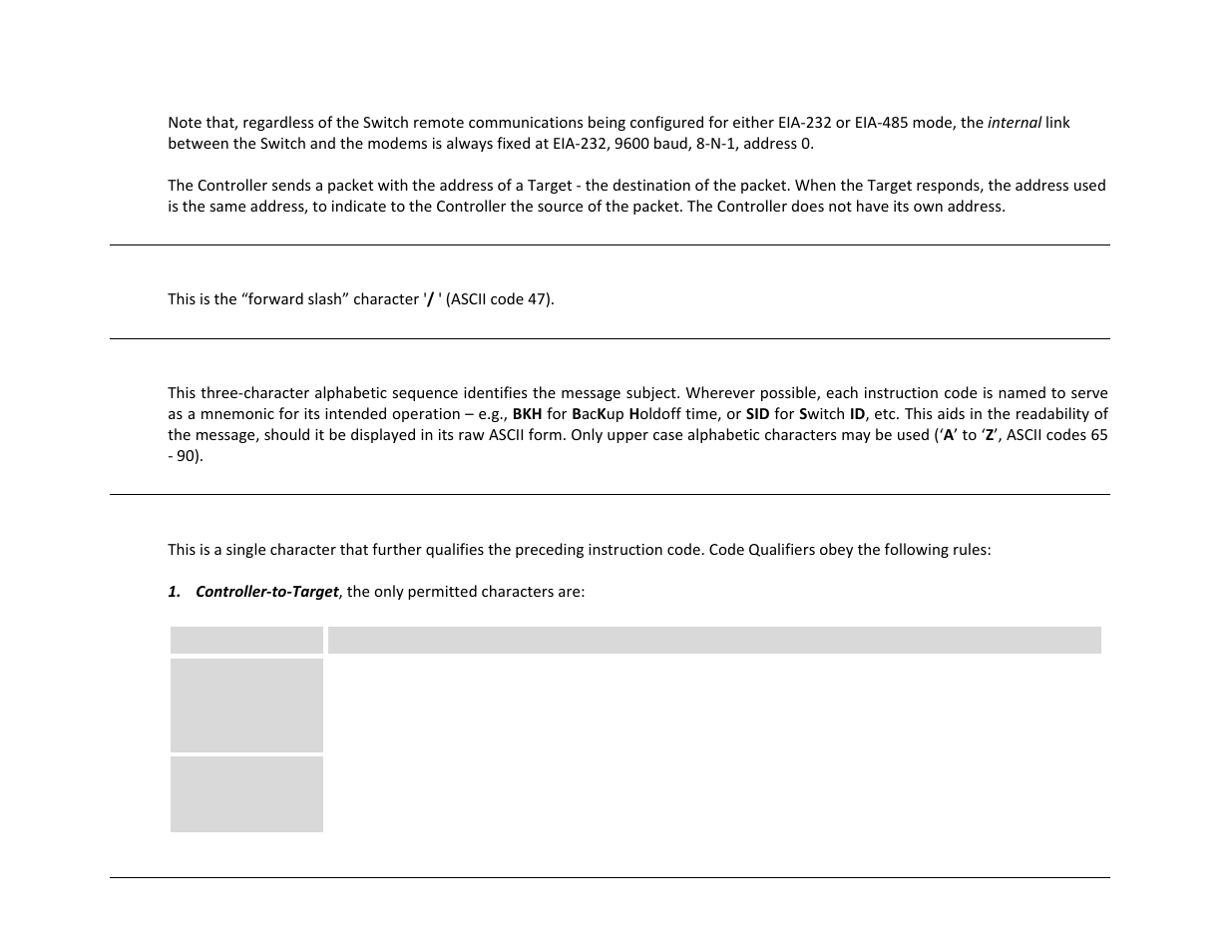 3 address delimiter, 4 instruction code, 5 instruction code qualifier | Comtech EF Data CRS-311 User Manual | Page 136 / 196