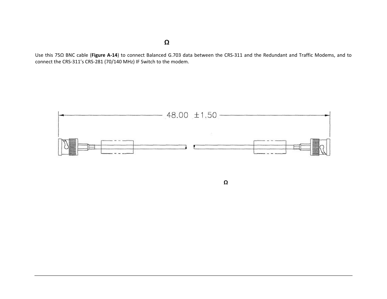 A.4.3 balanced g.703 / if cable, bnc (75ω) | Comtech EF Data CRS-311 User Manual | Page 161 / 196