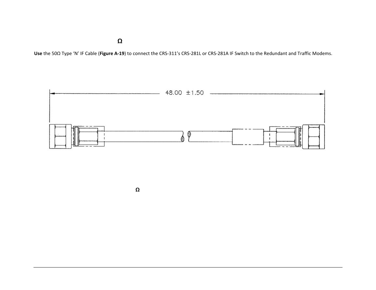 A.4.8 if cable, type ‘n’ (50ω), A.4.8 if cable, type ‘n’ (50 ω) | Comtech EF Data CRS-311 User Manual | Page 166 / 196