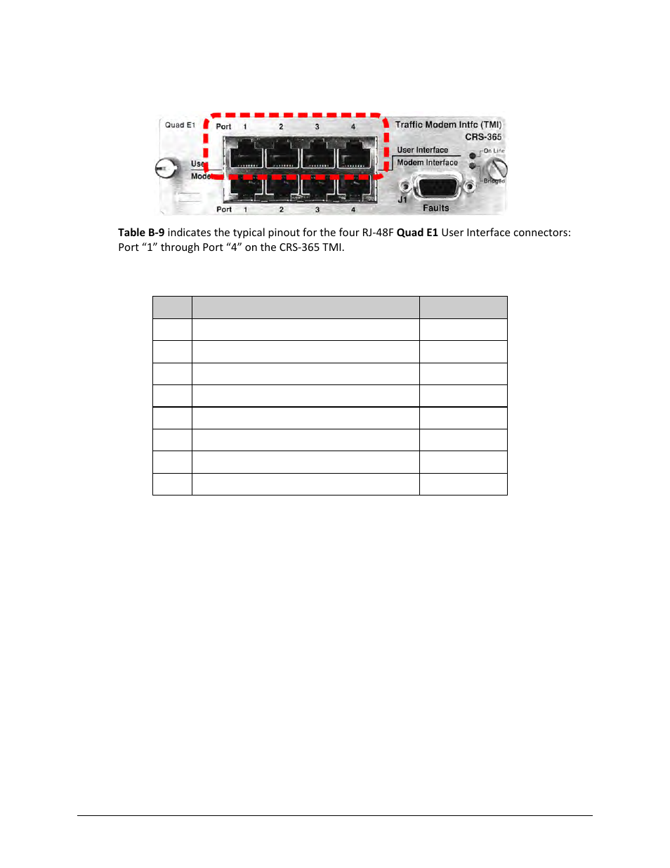 B.2.6 crs-365 – quad e1 connectors (4x rj-48f) | Comtech EF Data CRS-311 User Manual | Page 177 / 196