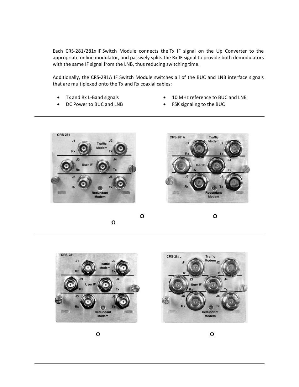 6 crs-281x if switch modules, 1 crs-281x if switch modules for the cdm-qx/qxl | Comtech EF Data CRS-311 User Manual | Page 38 / 196