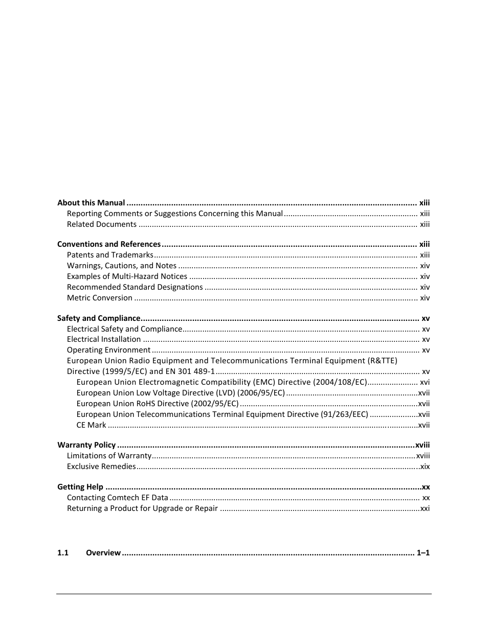 Comtech EF Data CRS-311 User Manual | Page 5 / 196