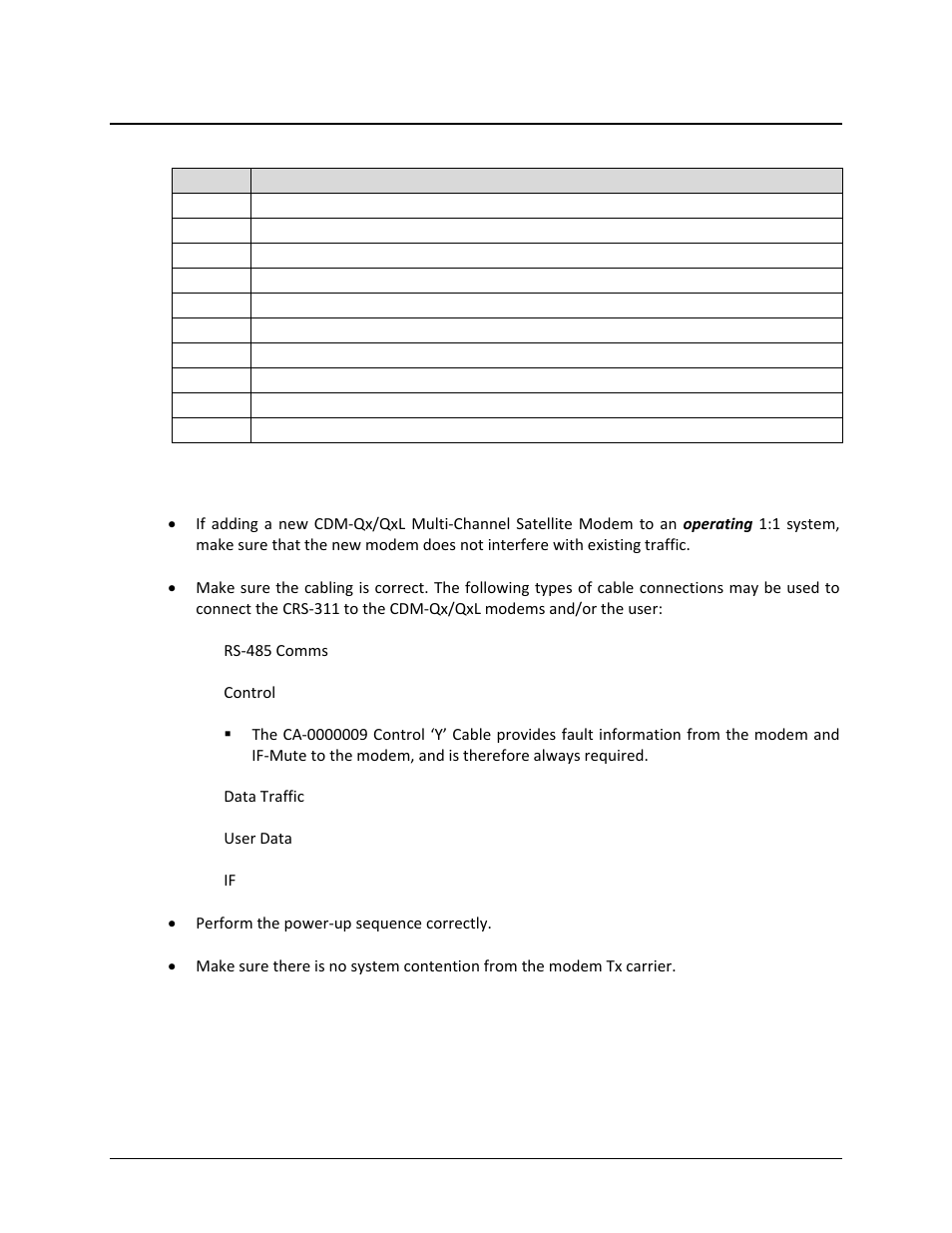 2 cdm-qx/qxl modem connections, 1 cdm-qx/qxl cable connection considerations | Comtech EF Data CRS-311 User Manual | Page 51 / 196