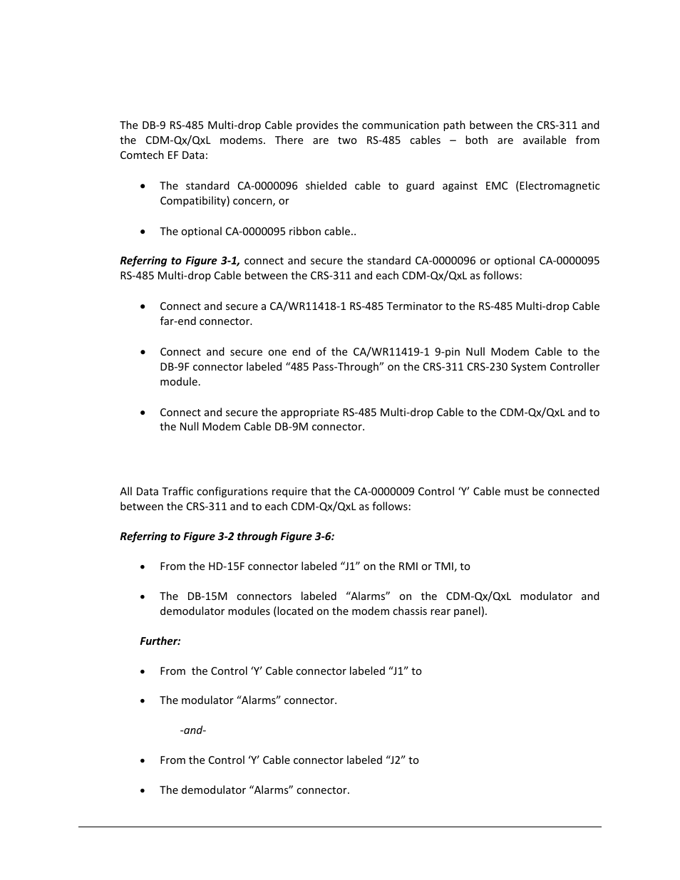 2 rs-485 connections – crs-311 to modems | Comtech EF Data CRS-311 User Manual | Page 52 / 196