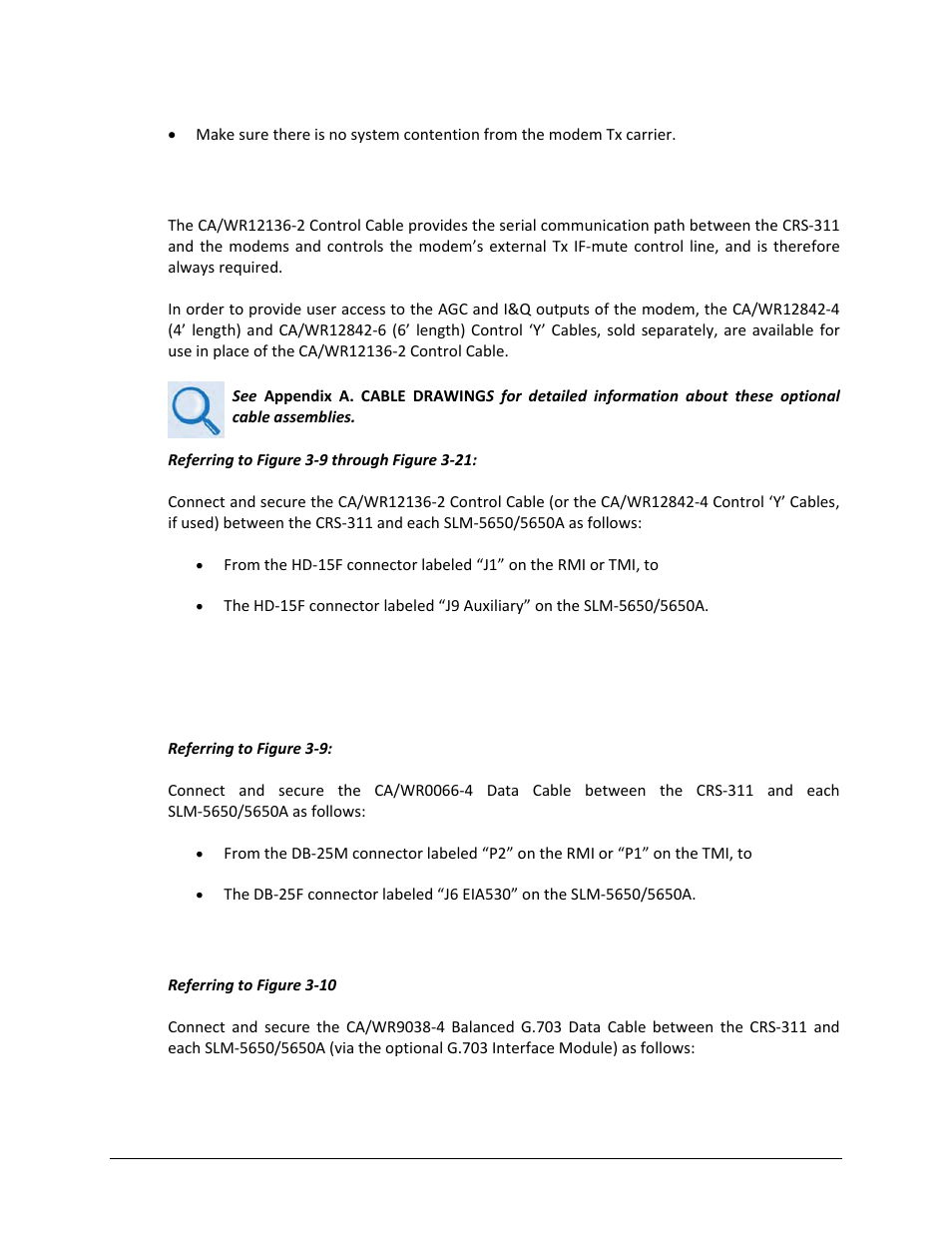 1 eia-530 data traffic connections, 2 balanced g.703 data traffic connections | Comtech EF Data CRS-311 User Manual | Page 66 / 196