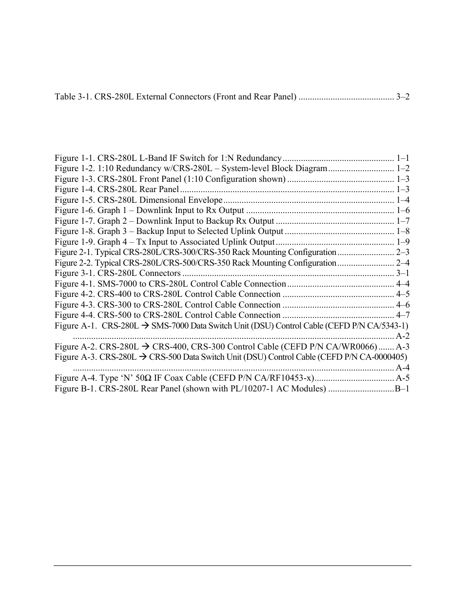 Tables and figures, Tables, Figures | Comtech EF Data CRS-280L User Manual | Page 10 / 64