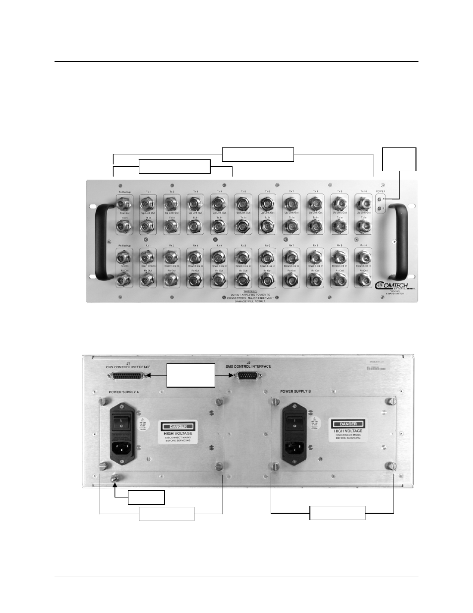 2 physical description, 1 front panel, Rear panel | 2 rear panel | Comtech EF Data CRS-280L User Manual | Page 21 / 64